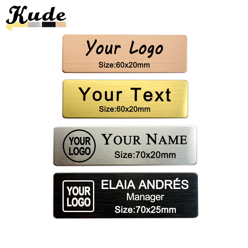 Embroidery Texture - 6/7x2CM Engraved Your Logo Text Plate