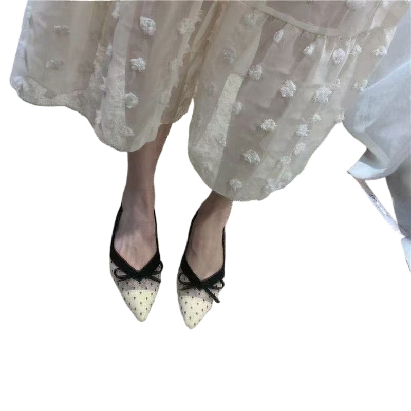 Embroidery Flat Shoes - 2026 Summer New Polka Dot Single
