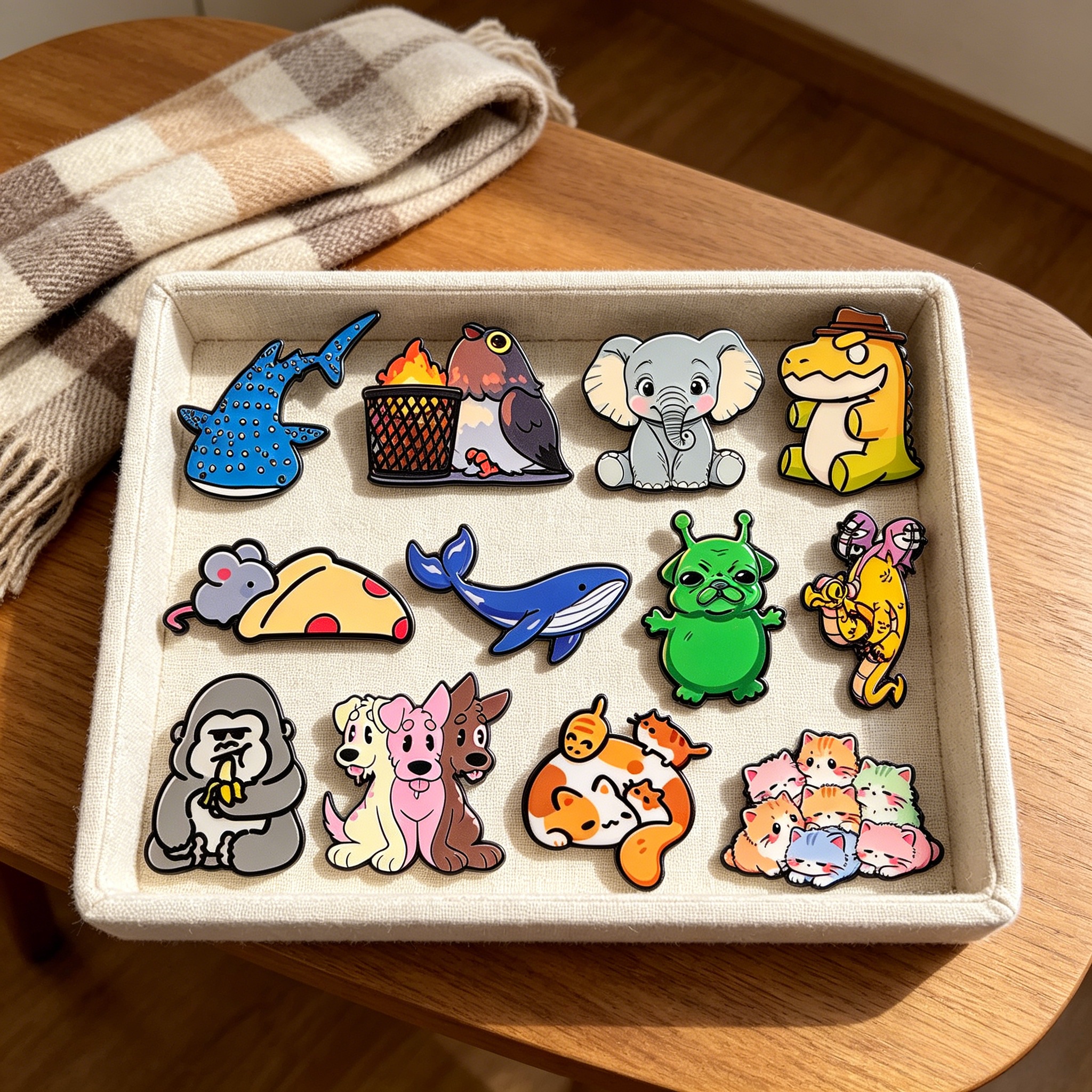 Embroidery Whale - Animal Dog Cat Elephant Enamel Pins