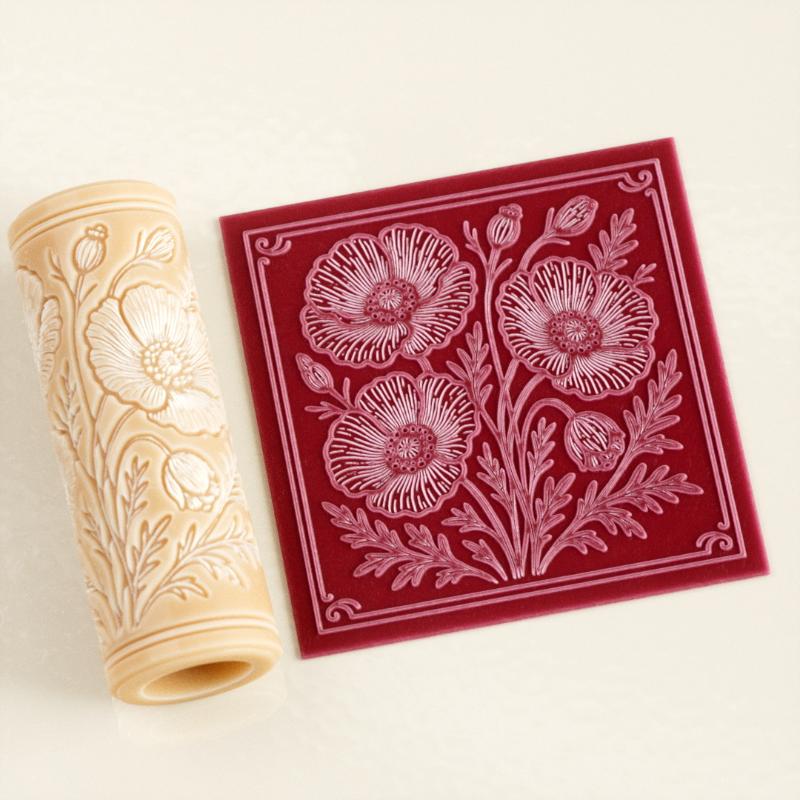 Flower Skull Clay Tile Roller  - Embroidery Texture บทวิจารณ์และราคา