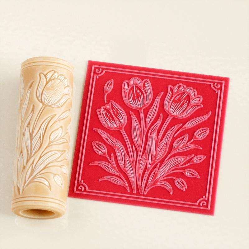 Flower Skull Clay Tile Roller  - Embroidery Texture บทวิจารณ์และราคา