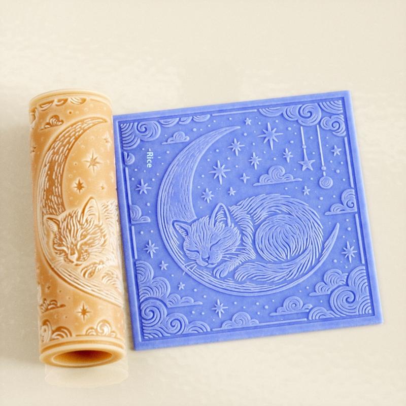 Flower Skull Clay Tile Roller  - Embroidery Texture บทวิจารณ์และราคา