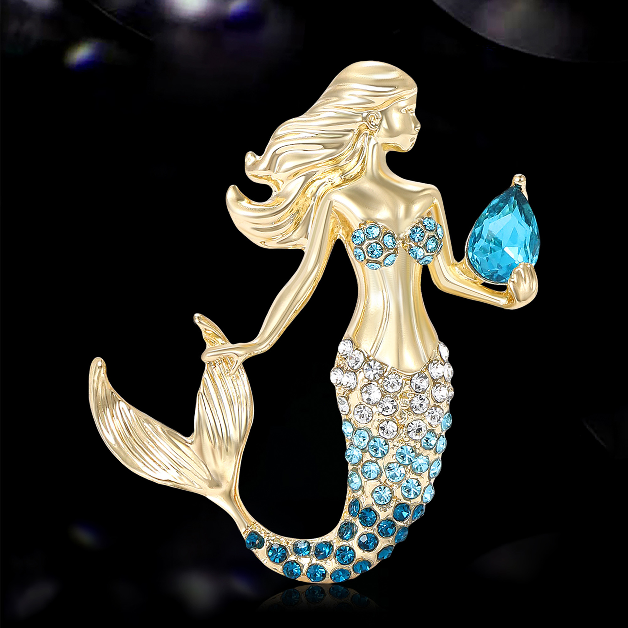 Trendy Rhinestones Mermaids Br - Embroidery Whale บทวิจารณ์และราคา