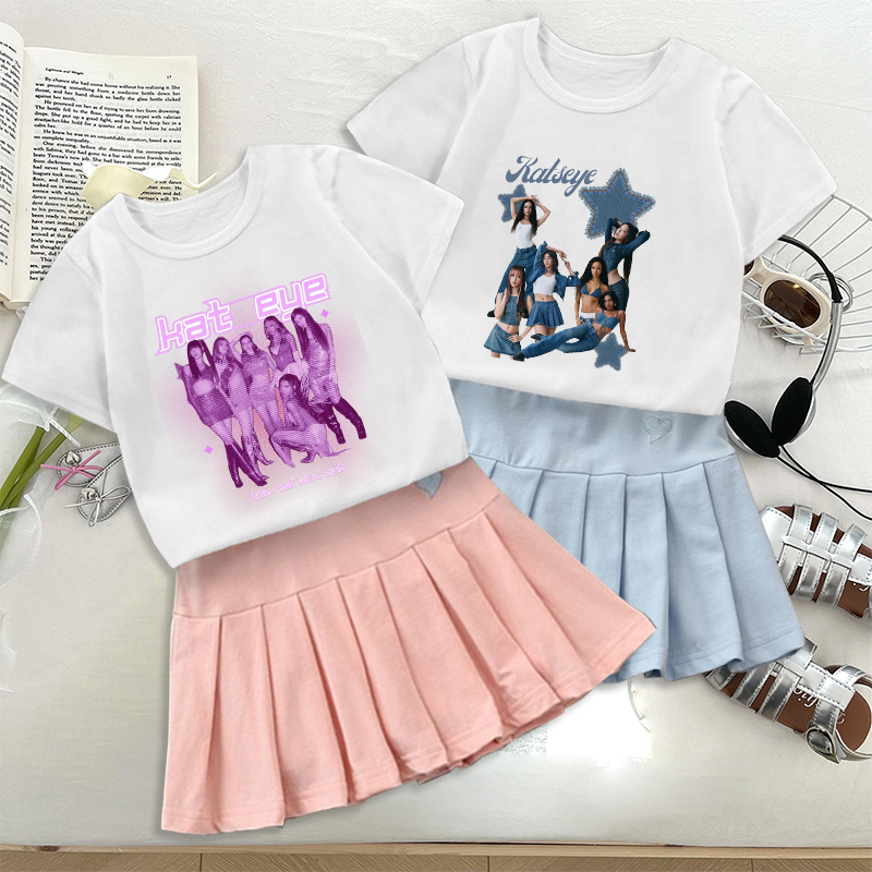 Fashion K POP K-KATSEYE T-shir - Embroidery Dress บทวิจารณ์และราคา