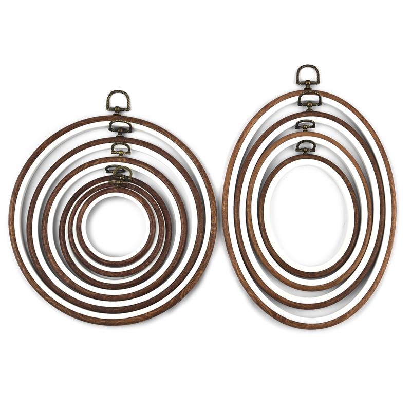 Round Oval Wooden Color Embroi - Embroidery Hoop Stand บทวิจารณ์และราคา
