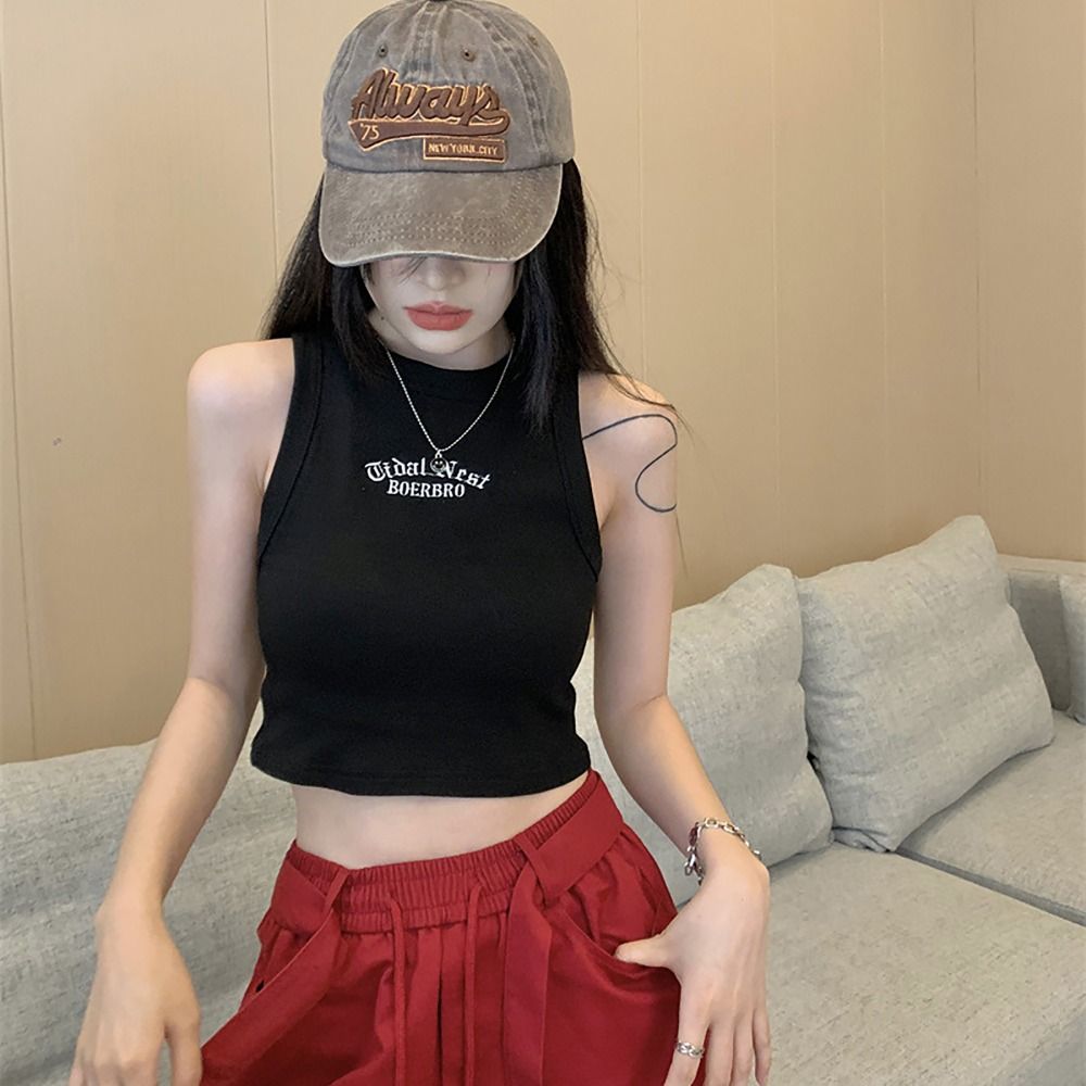 Fashion Microelastic Sleeveles - Embroidery Letter M บทวิจารณ์และราคา