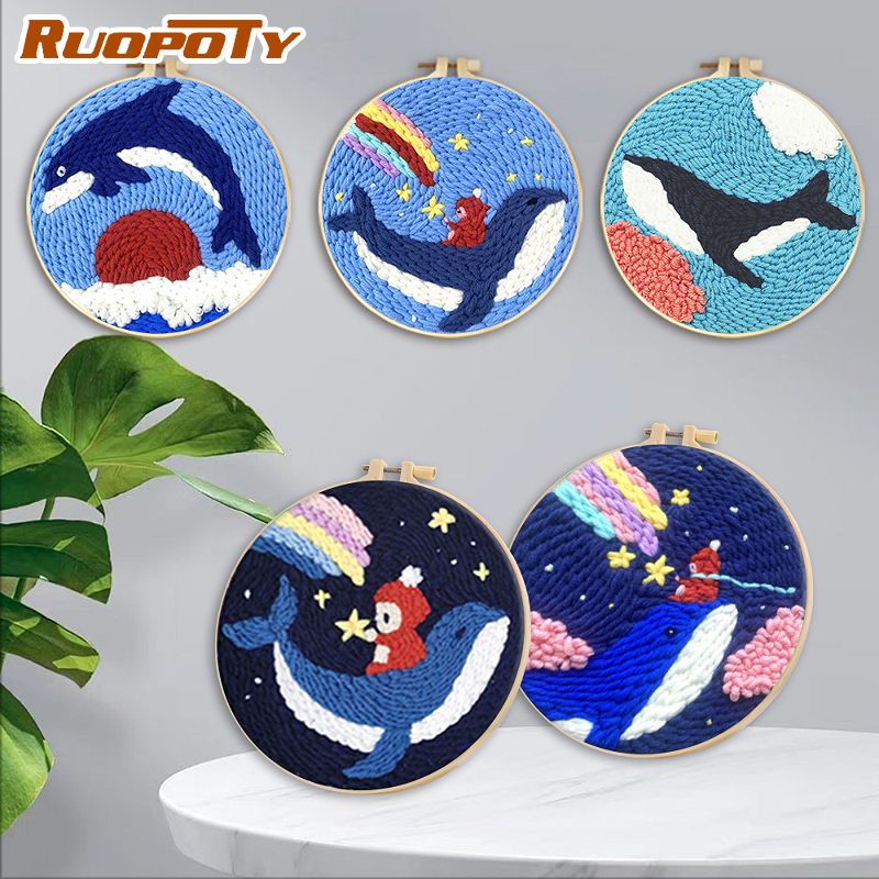 RUOPOTY Whale Diy Needle Punch - Embroidery Whale บทวิจารณ์และราคา