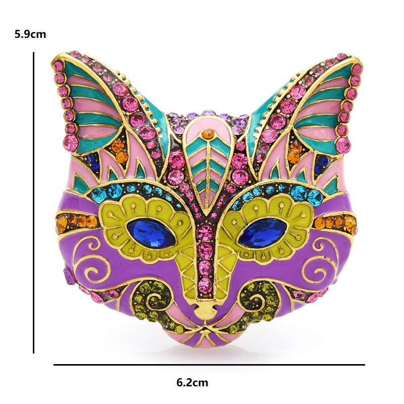 Wuli&baby Enamel Cat Face Fox  - Embroidery Whale บทวิจารณ์และราคา