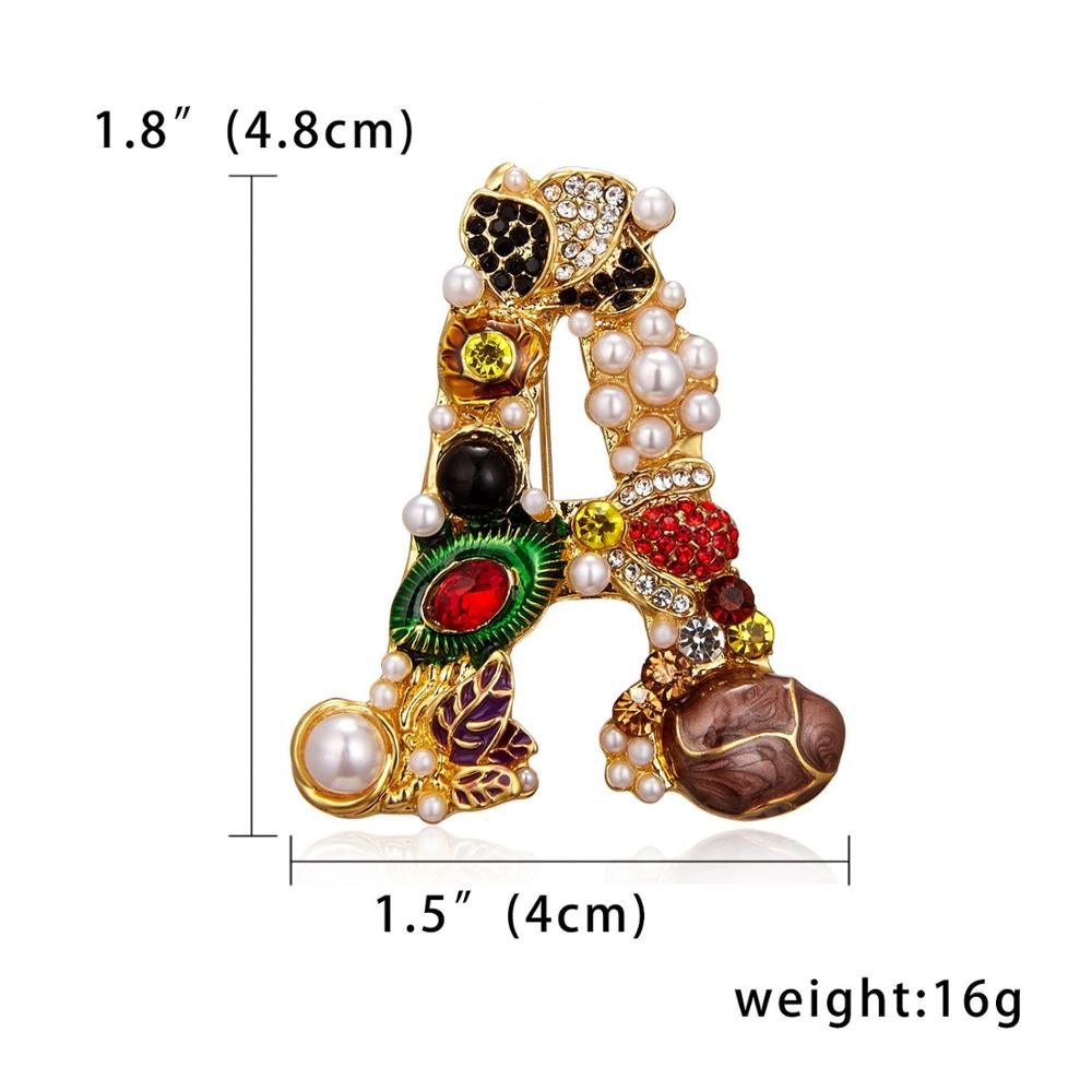 Fashion Enamel Pearl Rhineston - Embroidery Letter M บทวิจารณ์และราคา