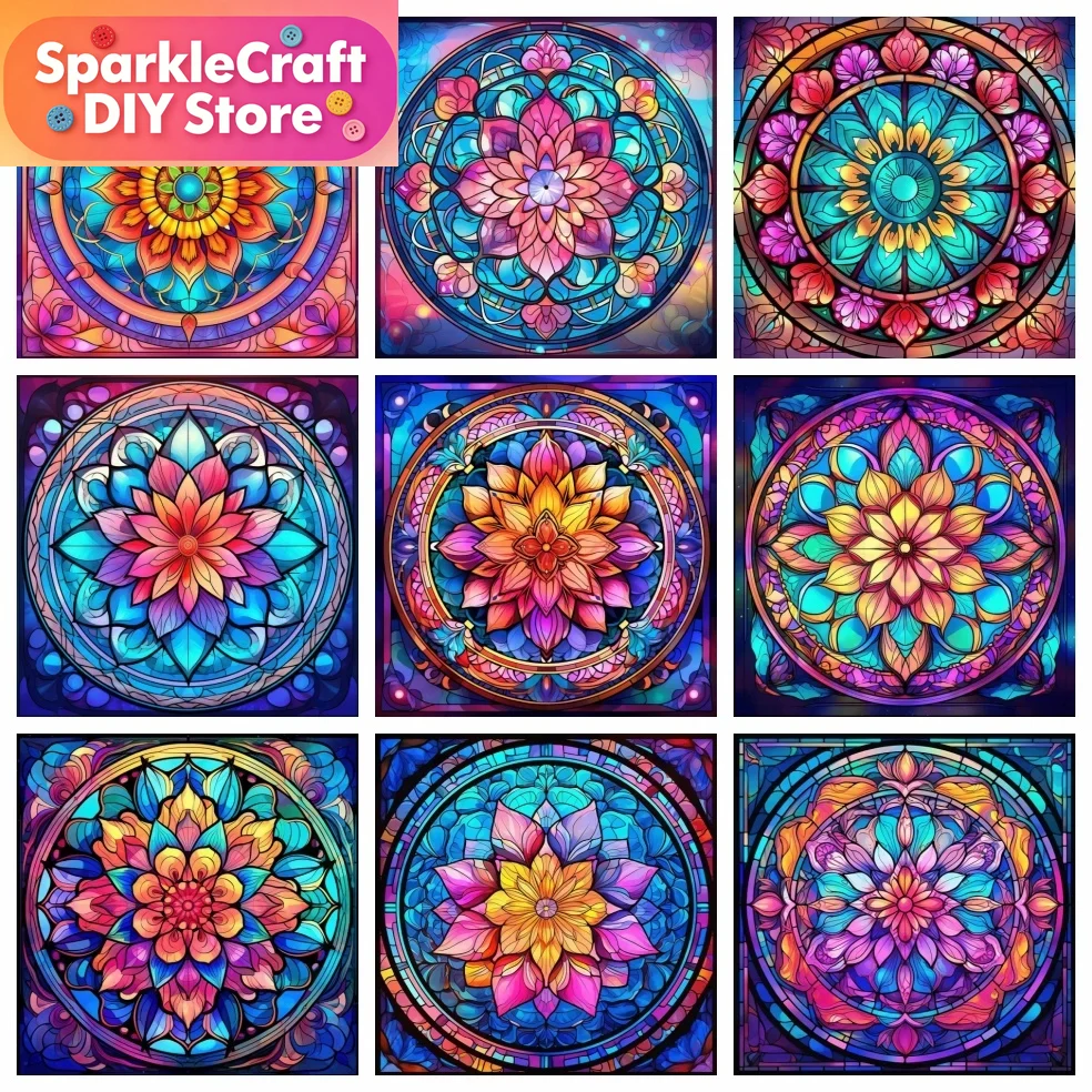 Diamond Painting Mandala Flowe - Embroidery Flower บทวิจารณ์และราคา