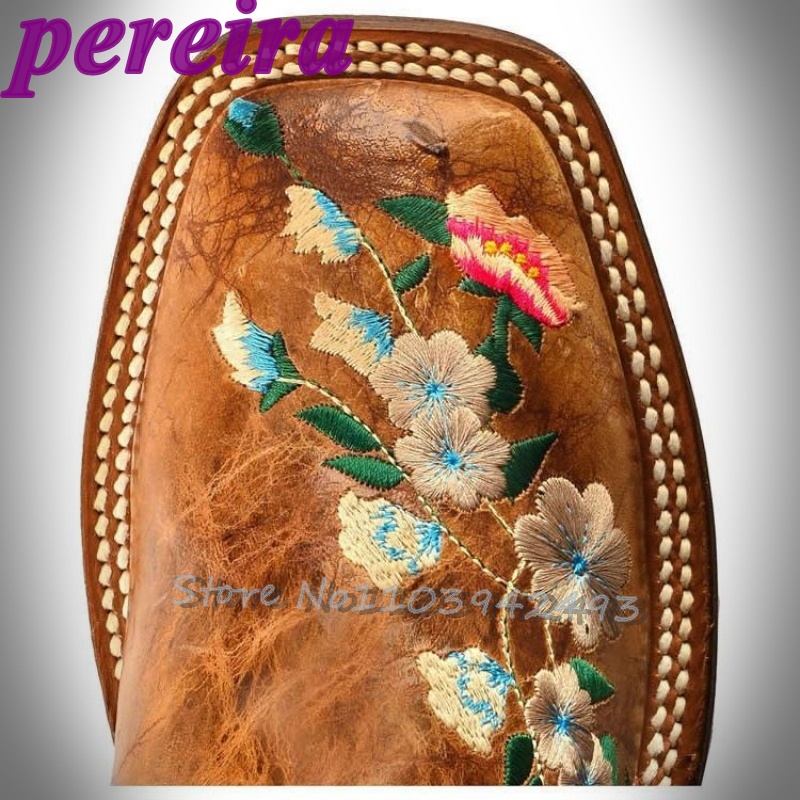 Embroidered Flower Boots Rose  - Embroidery Flower บทวิจารณ์และราคา