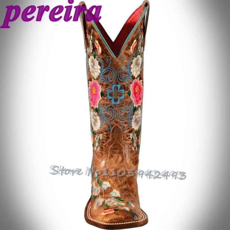 Embroidered Flower Boots Rose  - Embroidery Flower บทวิจารณ์และราคา