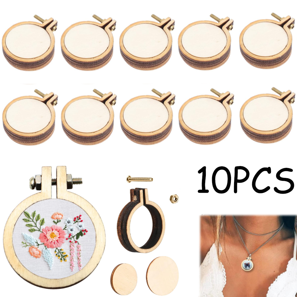 10Pcs/Set Wooden Mini Embroide - Embroidery Hoop Stand บทวิจารณ์และราคา