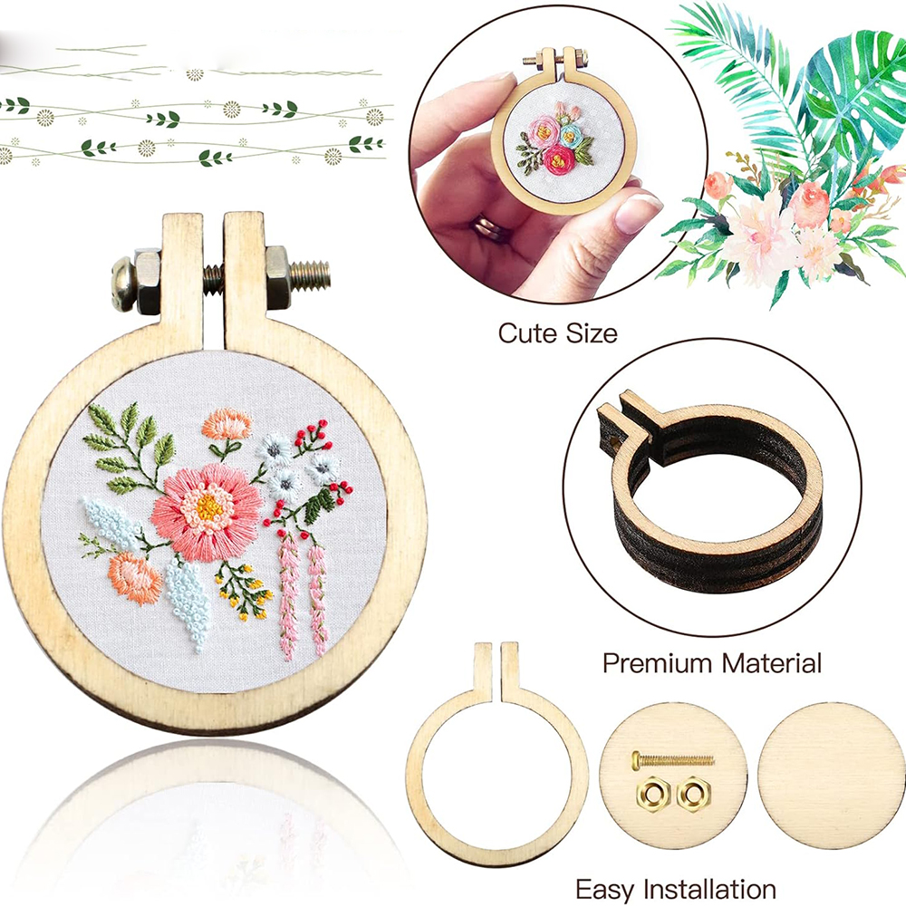 10Pcs/Set Wooden Mini Embroide - Embroidery Hoop Stand บทวิจารณ์และราคา