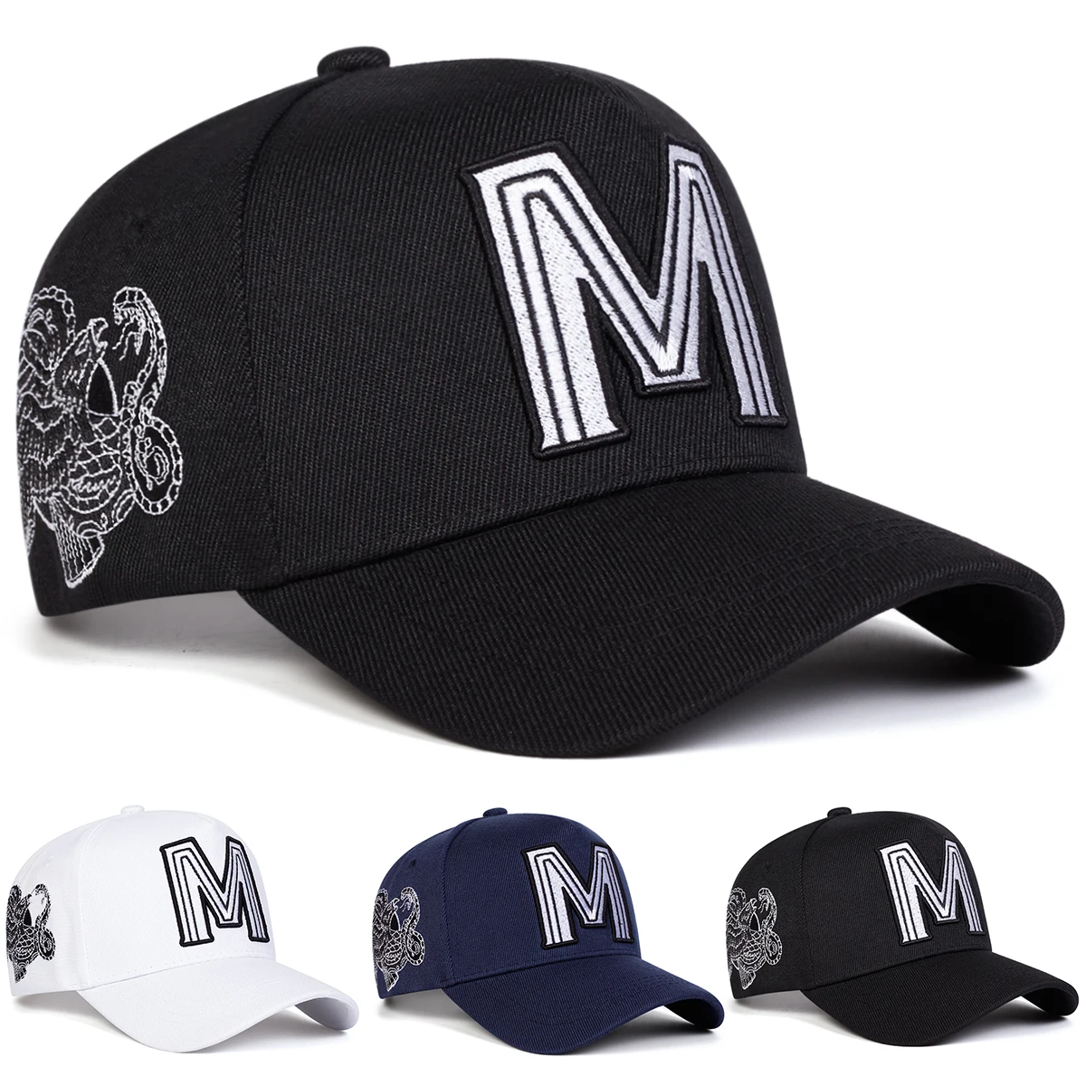 Unisex M Letter Embroidery Bas - Embroidery Letter M บทวิจารณ์และราคา