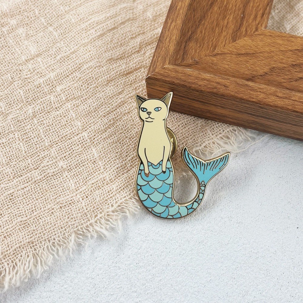 1pc Purrmaid Cat Mermaid Ename - Embroidery Whale บทวิจารณ์และราคา