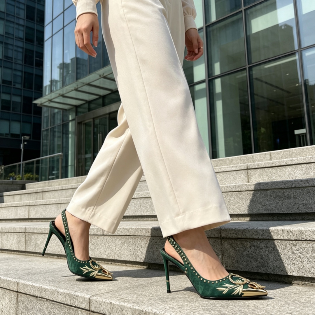 Embroidery Velvet Women Sandal - Embroidery Design บทวิจารณ์และราคา