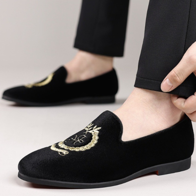 Luxury Designer Loafers Suede  - Embroidery Dress บทวิจารณ์และราคา