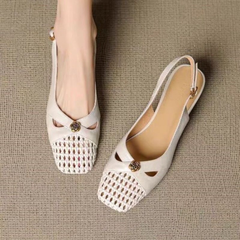 Women's French-style closed-to - Embroidery Flat Shoes บทวิจารณ์และราคา