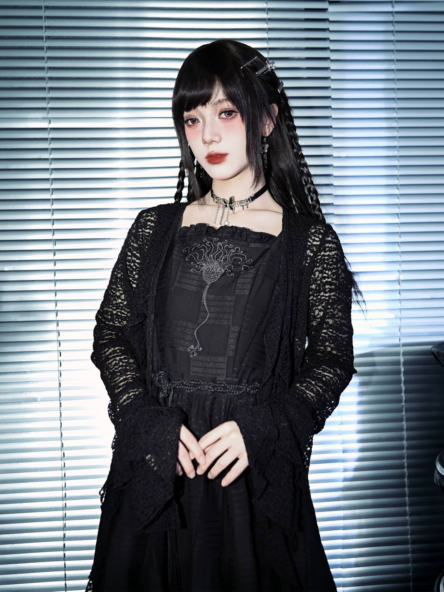 New Crinoid Embroidery Black D - Embroidery Dress บทวิจารณ์และราคา