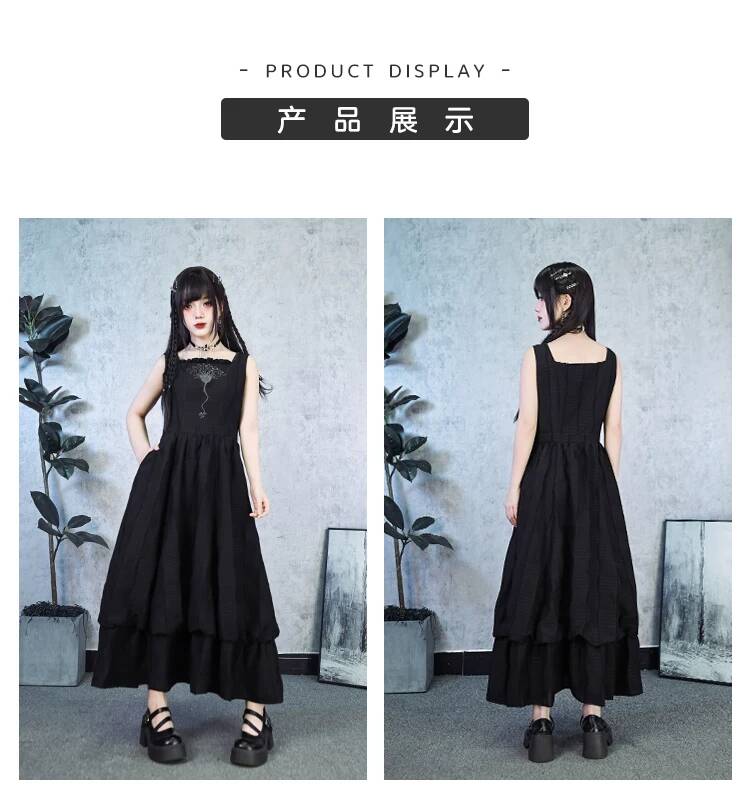 New Crinoid Embroidery Black D - Embroidery Dress บทวิจารณ์และราคา