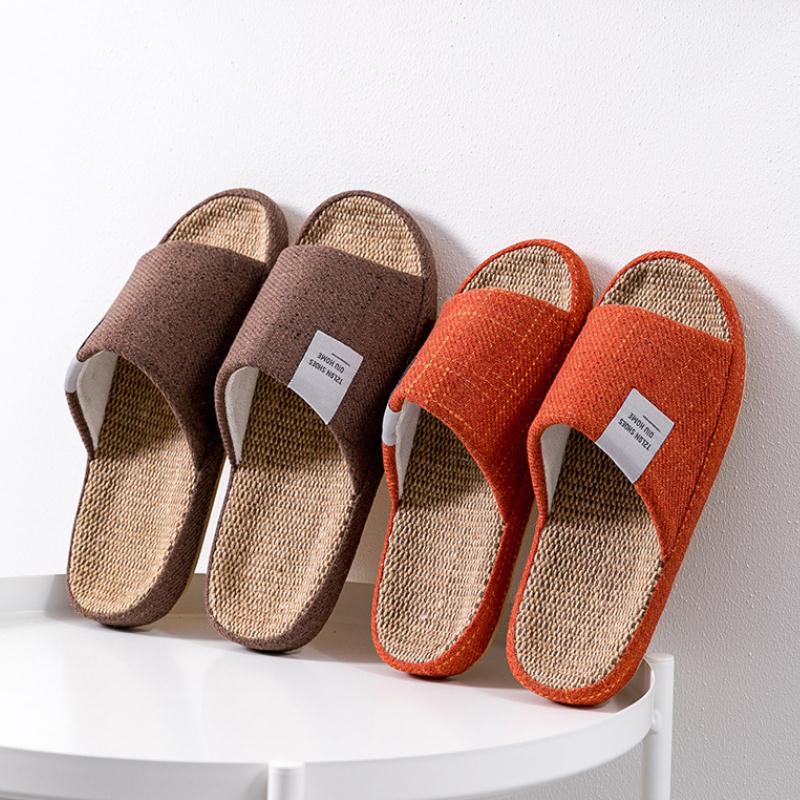 Men's Breathable Linen Slipper - Embroidery Flat Shoes บทวิจารณ์และราคา