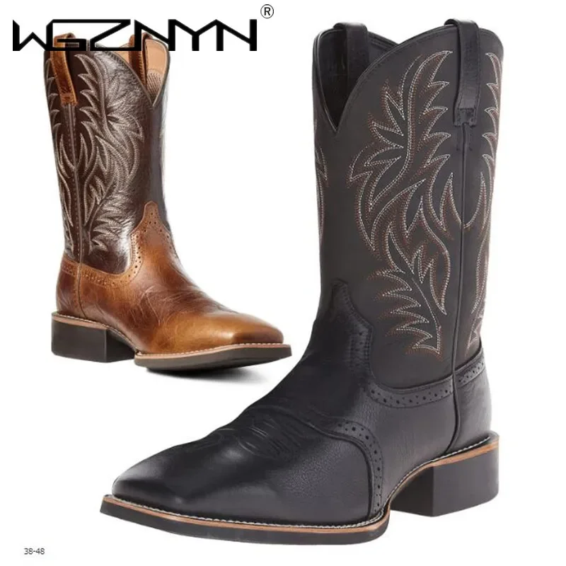 Men High Boots Embroidery Retr - Embroidery Design บทวิจารณ์และราคา