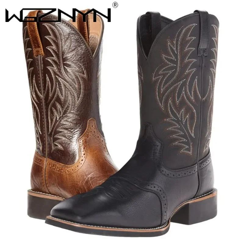 Men High Boots Embroidery Retr - Embroidery Design บทวิจารณ์และราคา