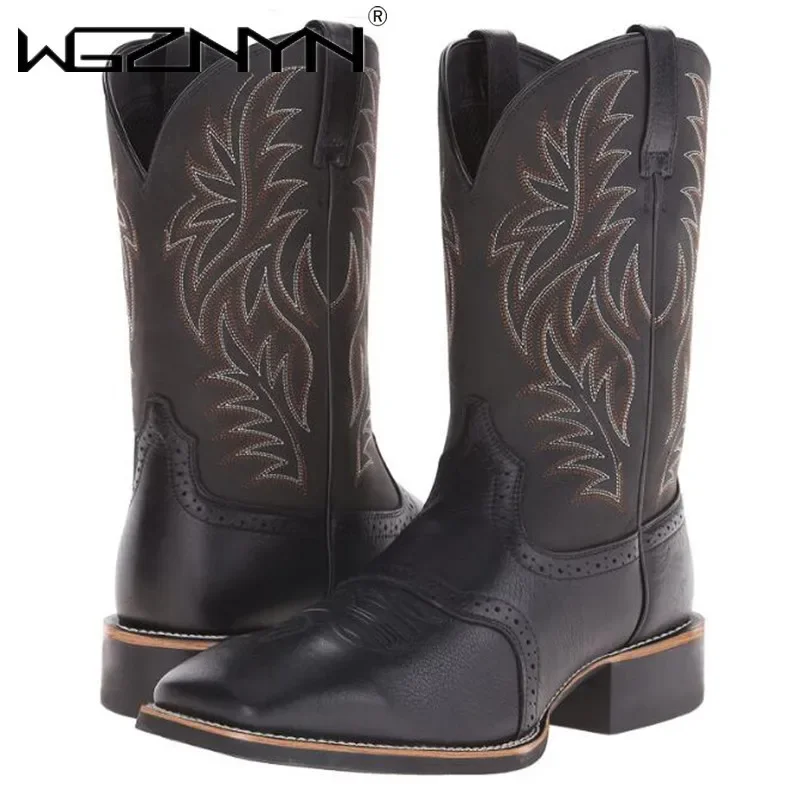 Men High Boots Embroidery Retr - Embroidery Design บทวิจารณ์และราคา