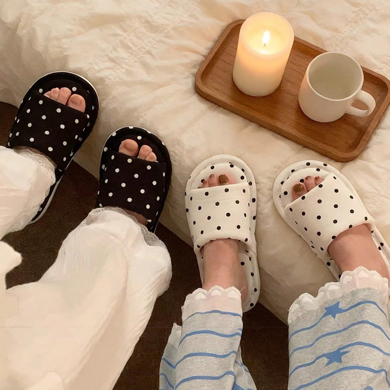 Women's House Fur Slippers Cas - Embroidery Flat Shoes บทวิจารณ์และราคา