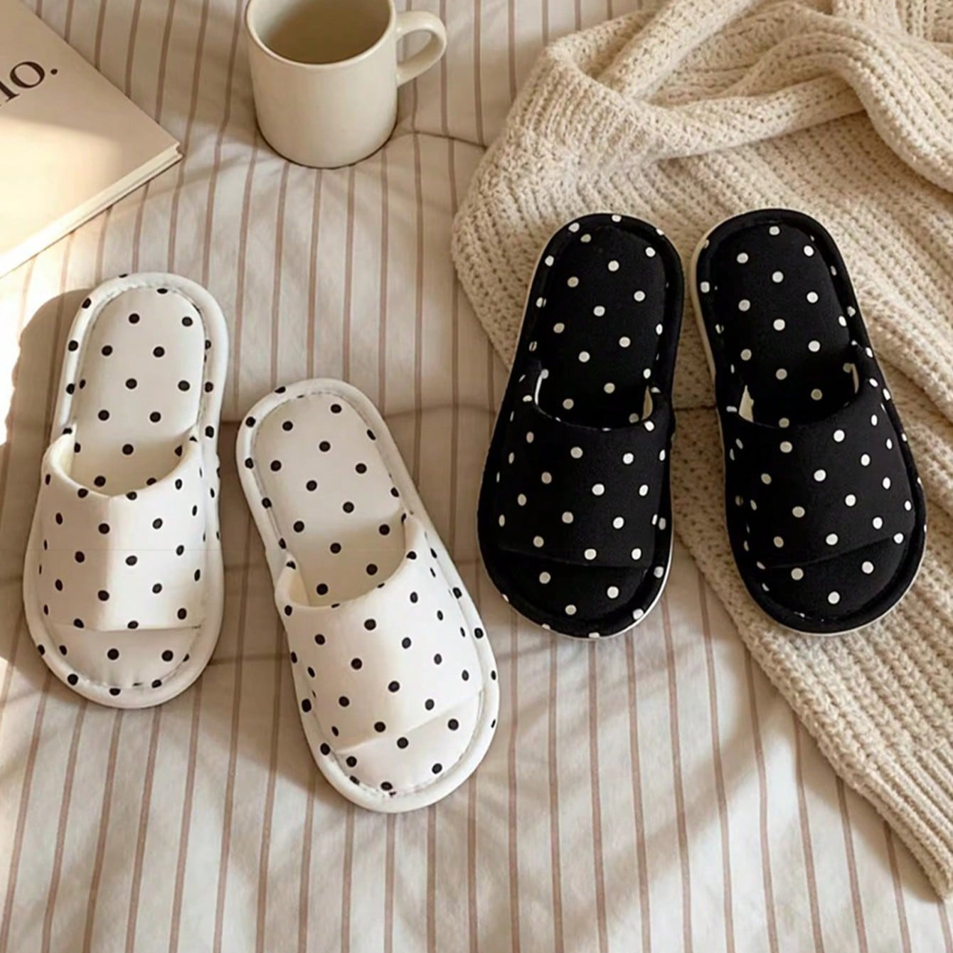 Women's House Fur Slippers Cas - Embroidery Flat Shoes บทวิจารณ์และราคา