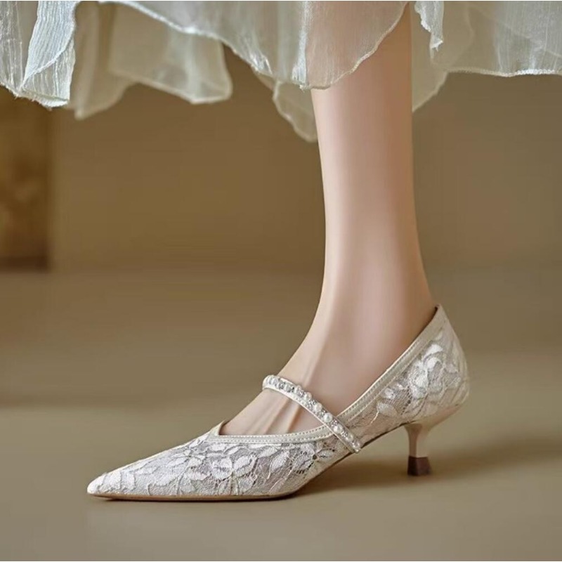 Sexy Lace Embroidery High Heel - Embroidery Dress บทวิจารณ์และราคา