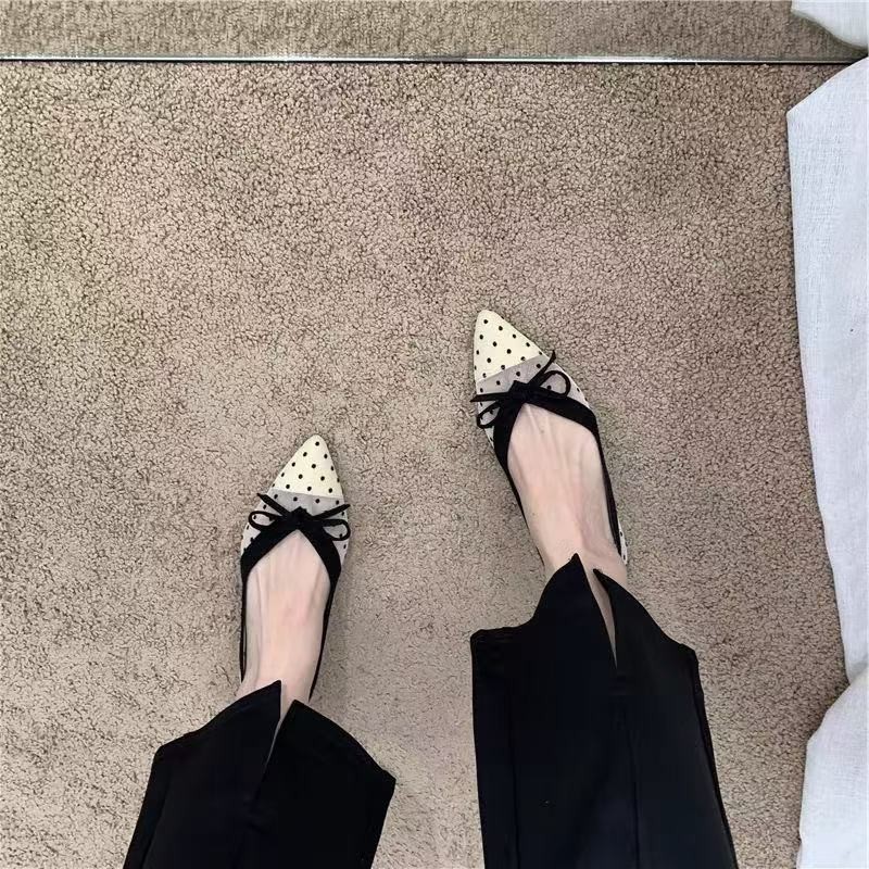 2026 Summer New Polka Dot Sing - Embroidery Flat Shoes บทวิจารณ์และราคา