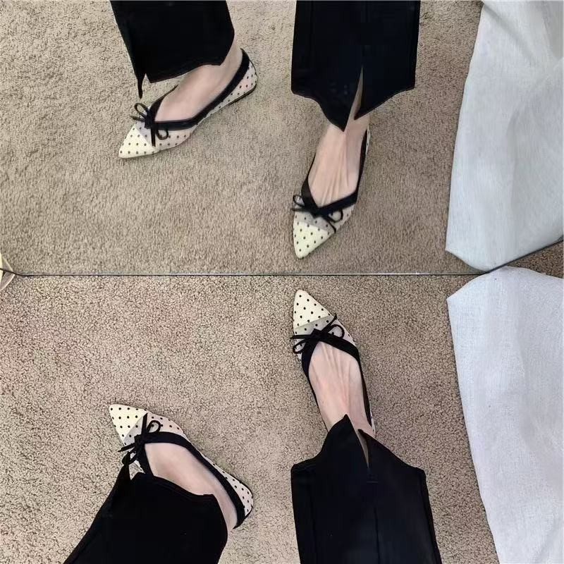 2026 Summer New Polka Dot Sing - Embroidery Flat Shoes บทวิจารณ์และราคา