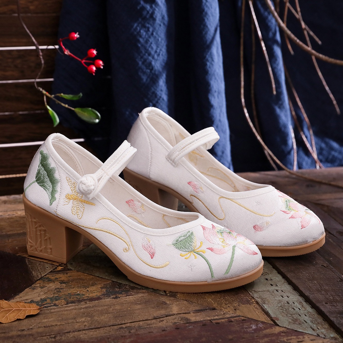 Chinese Style Women High Squar - Embroidery Dress บทวิจารณ์และราคา