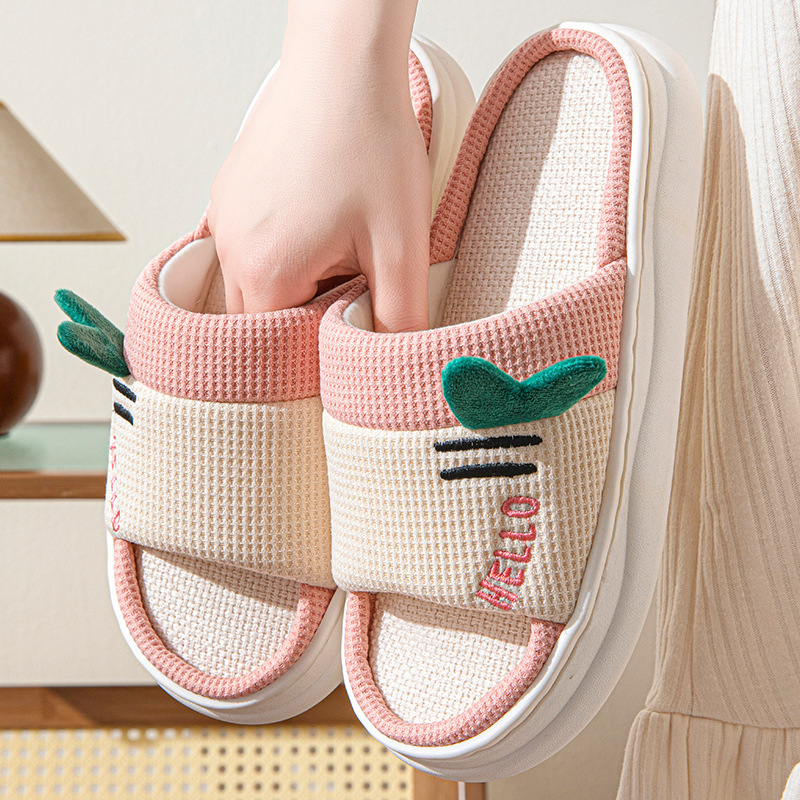 New Style Linen Slippers for W - Embroidery Flat Shoes บทวิจารณ์และราคา