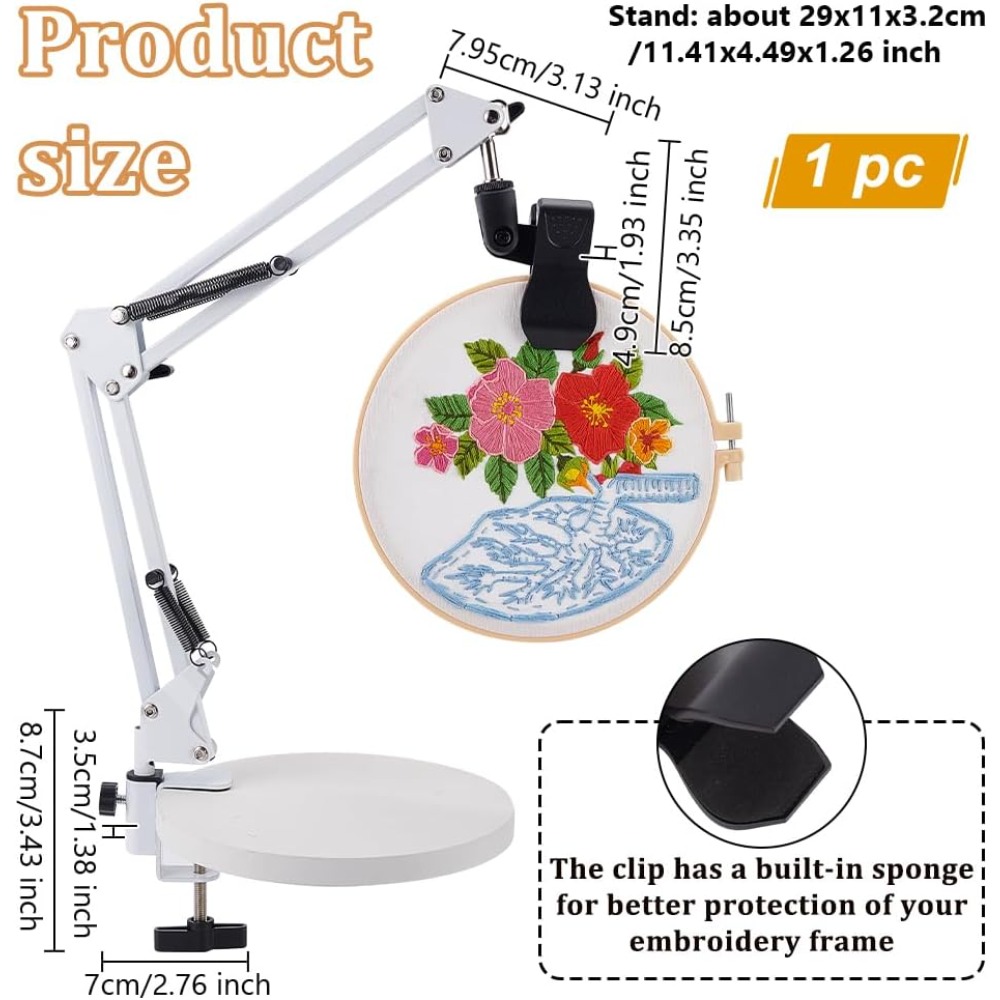 White Embroidery Table Stand K - Embroidery Hoop Stand บทวิจารณ์และราคา