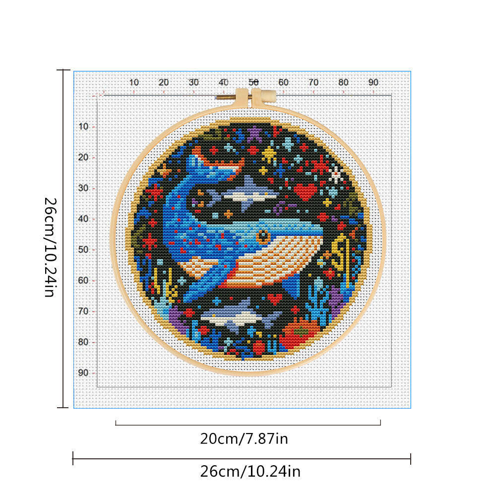 DIY Cross Stitch Whale Embroid - Embroidery Whale บทวิจารณ์และราคา