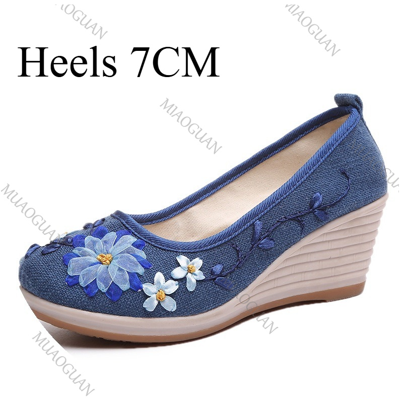 Embroidered Women Comfort Wedg - Embroidery Canvas บทวิจารณ์และราคา