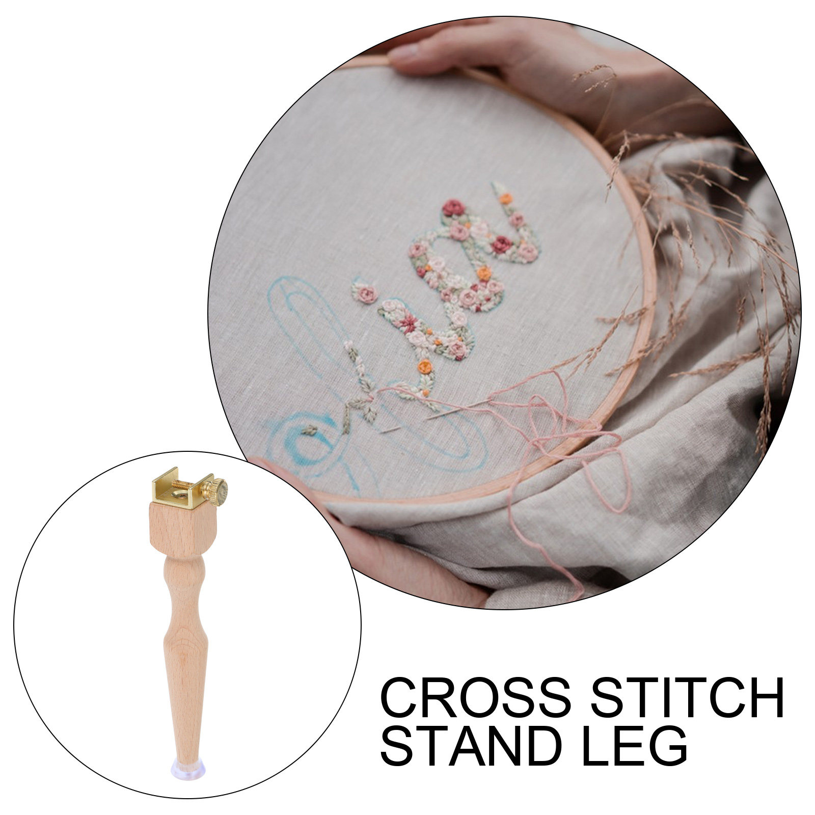 3Pcs Adjustable Wooden Embroid - Embroidery Hoop Stand บทวิจารณ์และราคา