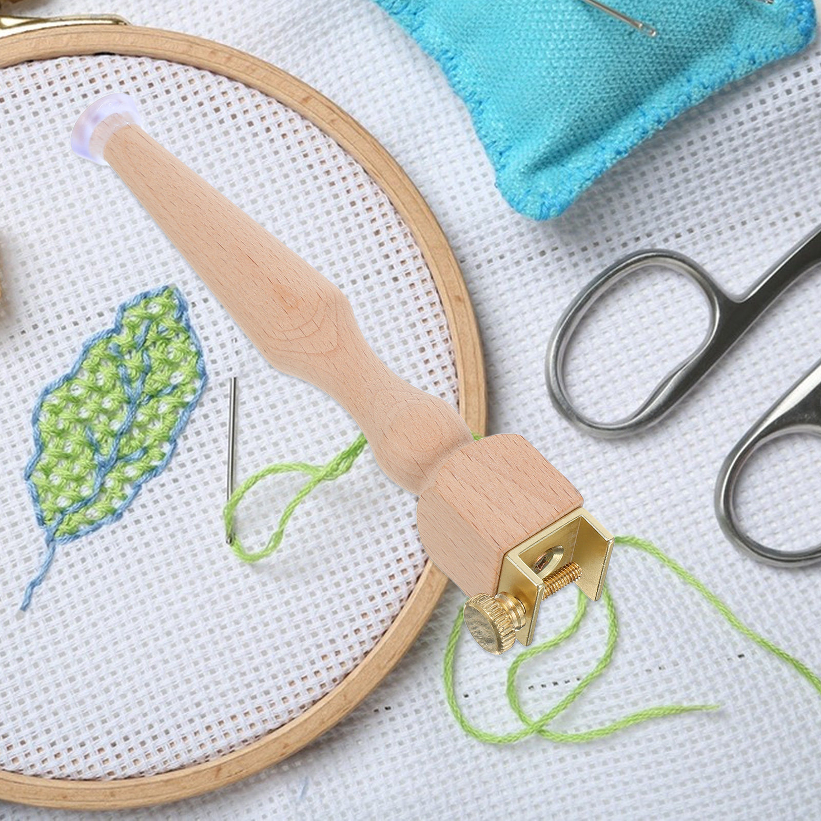 3Pcs Adjustable Wooden Embroid - Embroidery Hoop Stand บทวิจารณ์และราคา