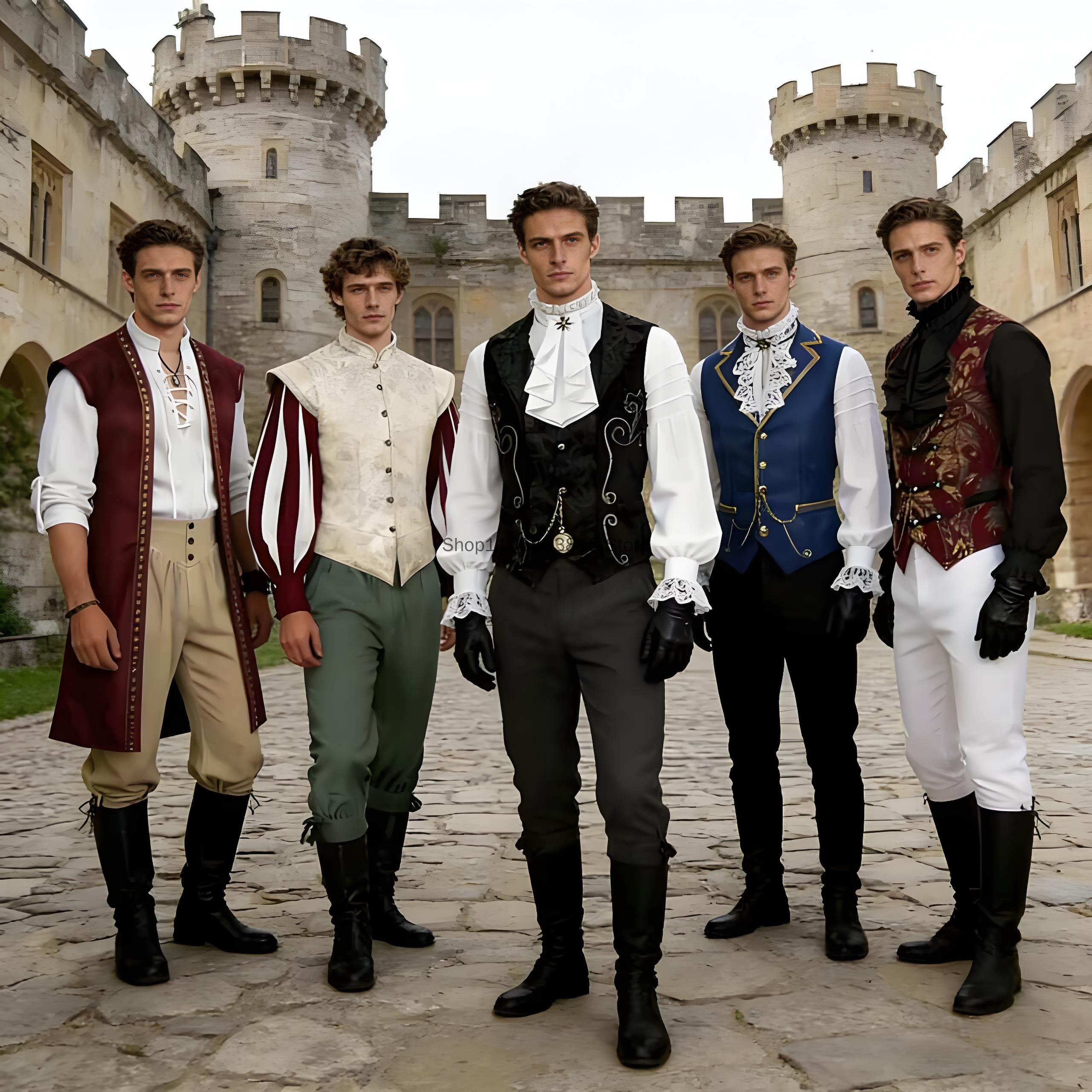 Medieval Men's Noble Vest Embr - Embroidery Dress บทวิจารณ์และราคา