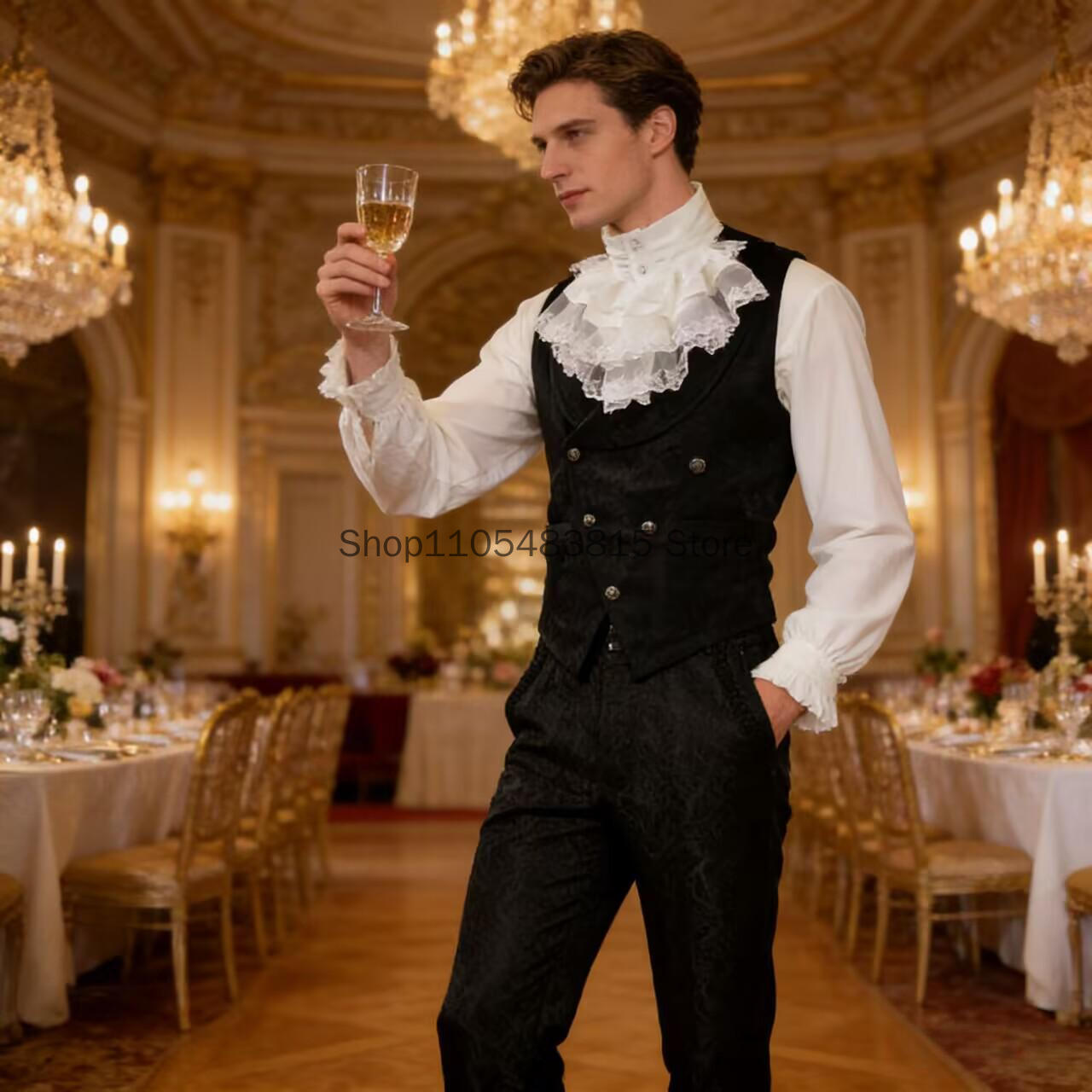 Medieval Men's Noble Vest Embr - Embroidery Dress บทวิจารณ์และราคา