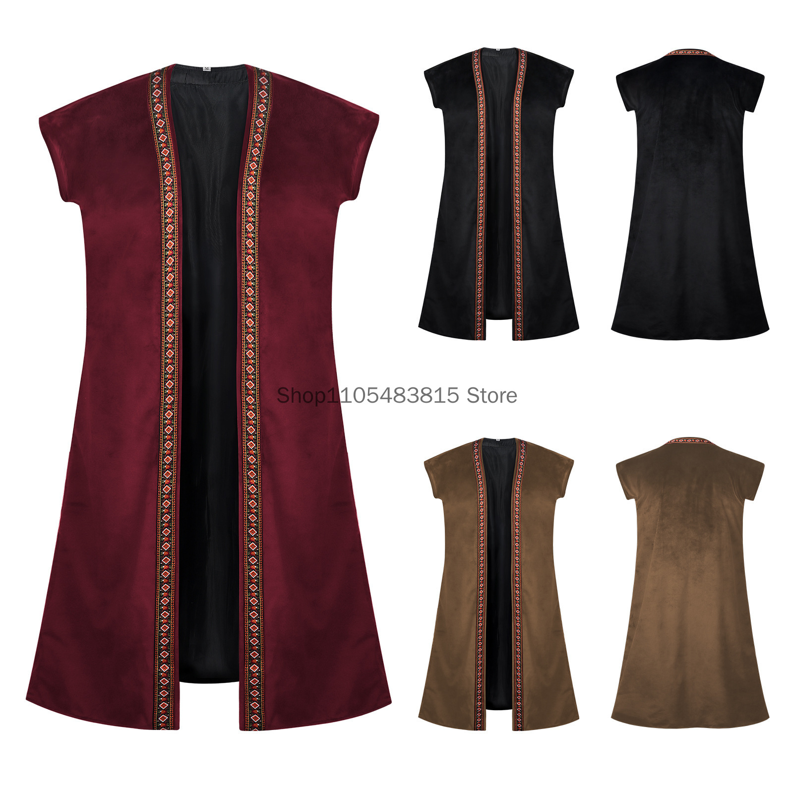 Medieval Men's Noble Vest Embr - Embroidery Dress บทวิจารณ์และราคา