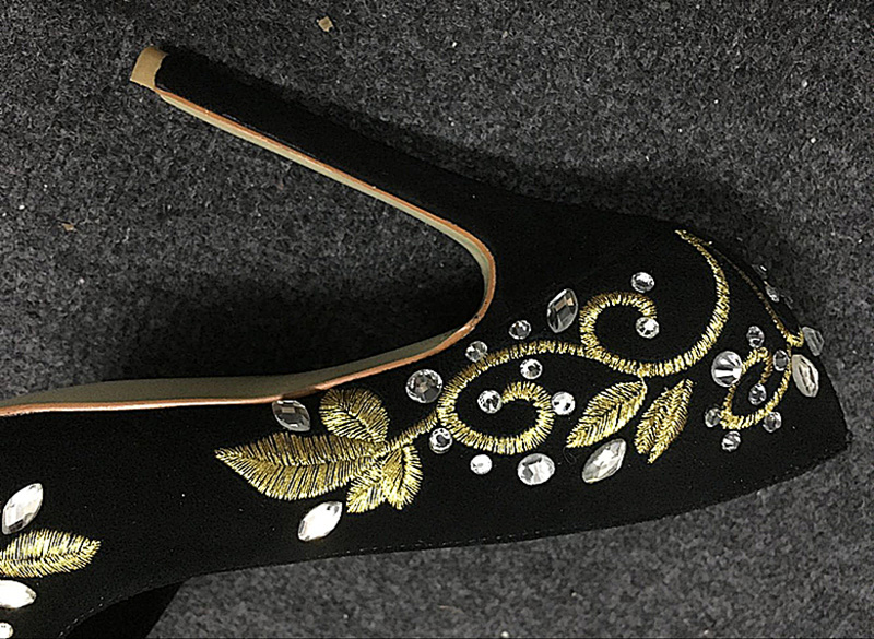 Bling Rhinestone Gold Silver F - Embroidery Flower บทวิจารณ์และราคา