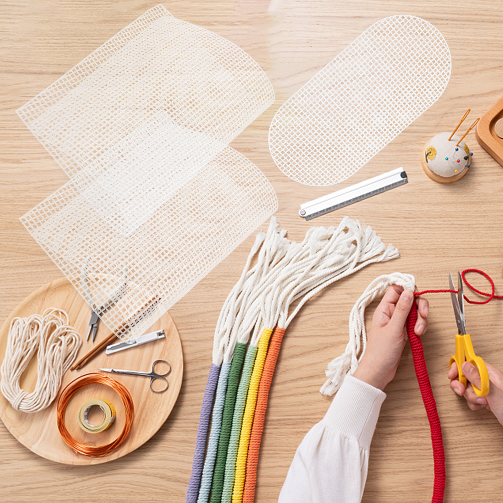 1Set DIY Bag Mesh Sheets Plast - Embroidery Canvas บทวิจารณ์และราคา