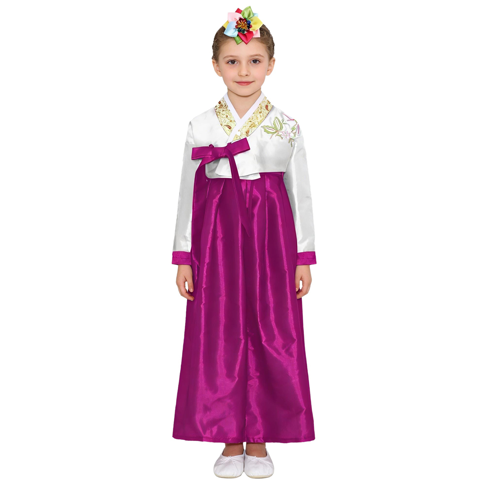 Kids Girls Korean National Han - Embroidery Dress บทวิจารณ์และราคา