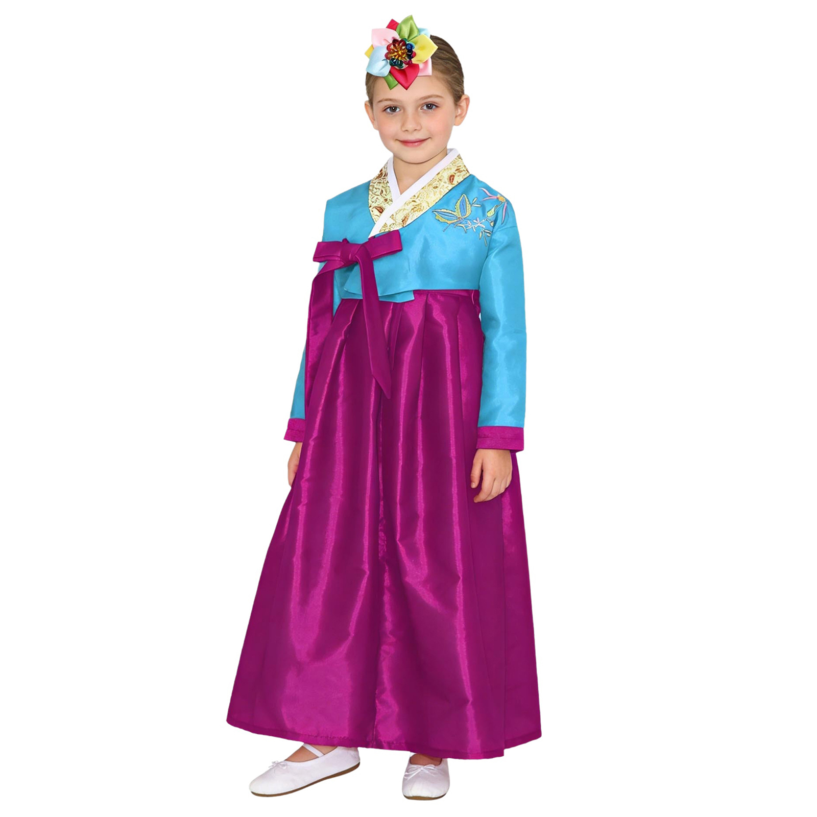 Kids Girls Korean National Han - Embroidery Dress บทวิจารณ์และราคา