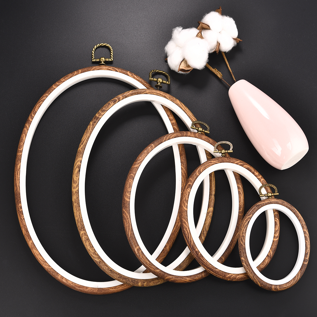 Imitated Wood Round,Oval Diffe - Embroidery Hoop Stand บทวิจารณ์และราคา