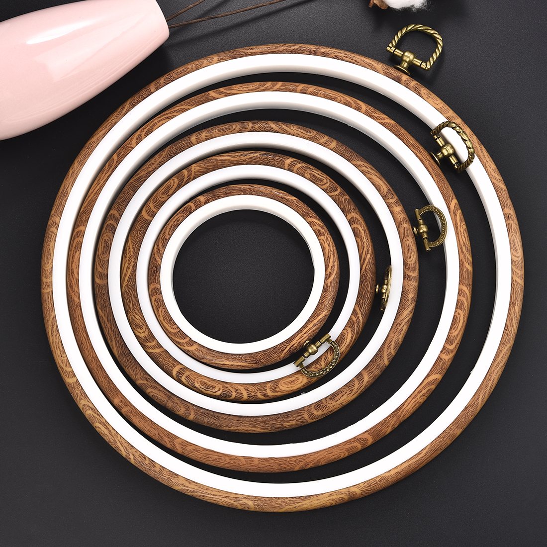 Imitated Wood Round,Oval Diffe - Embroidery Hoop Stand บทวิจารณ์และราคา